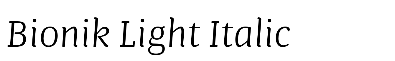 Bionik Light Italic